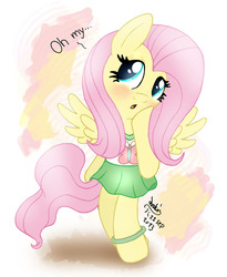 Size: 860x1050 | Tagged: safe, artist:joakaha, fluttershy, pony, g4, bipedal, clothes, female, skirt, solo