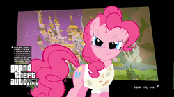 Size: 1500x837 | Tagged: safe, artist:flare-chaser, pinkie pie, g4, crossover, female, grand theft auto, gta v, loading screen, solo, video game