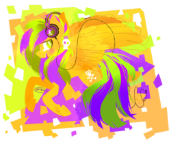 Size: 1200x1000 | Tagged: safe, artist:tallykale, oc, oc only, pegasus, pony, headphones, psychedelic, skull, solo, wingding eyes