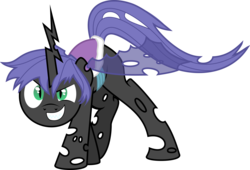 Size: 5820x3959 | Tagged: safe, artist:iamadinosaurrarrr, oc, oc only, changeling, changeling oc, purple changeling, simple background, solo, transparent background, vector