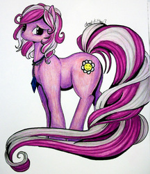 Size: 1348x1560 | Tagged: safe, artist:divinekitten, oc, oc only, oc:cherry joy, earth pony, pony, solo, traditional art