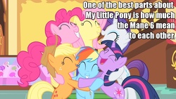 Size: 1280x720 | Tagged: safe, applejack, fluttershy, pinkie pie, rainbow dash, rarity, twilight sparkle, g4, captain obvious, caption, image macro, mane six, meta, text