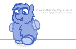 Size: 689x452 | Tagged: safe, artist:gowdie, fluffy pony, pony, bipedal, fluffy pony original art, solo, walking