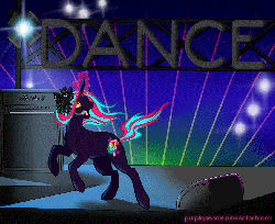 Size: 906x741 | Tagged: safe, artist:fantaprime, oc, oc only, animated, magic, neon pop, rave, solo