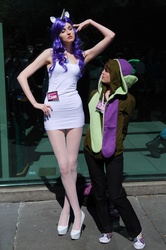 Size: 532x800 | Tagged: safe, artist:mugggy, rarity, spike, human, g4, cosplay, high heels, irl, irl human, photo, shoes