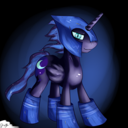 Size: 800x800 | Tagged: safe, artist:dragk, nightmare moon, g4, colt, darkhorse knight, male, rule 63, solo, younger