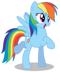 Size: 4983x6000 | Tagged: safe, artist:masem, rainbow dash, pegasus, pony, g4, party of one, absurd resolution, cute, dashabetes, female, mare, open mouth, raised hoof, raised leg, show accurate, silly, silly pony, simple background, smiling, solo, spread wings, tongue out, transparent background, vector