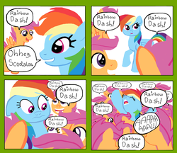 Size: 1700x1469 | Tagged: safe, artist:oneovertwo, rainbow dash, scootaloo, g4, clone, comic, multeity, scootalots, scootalove