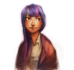 Size: 607x581 | Tagged: safe, artist:mugenmcfugen, twilight sparkle, human, g4, female, humanized, solo