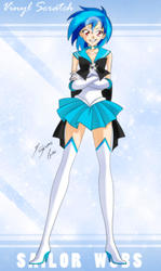 Size: 1693x2850 | Tagged: safe, artist:shinta-girl, dj pon-3, vinyl scratch, human, g4, boots, crossover, female, high heel boots, humanized, light skin, sailor moon (series), sailor senshi, shoes, solo, thigh boots