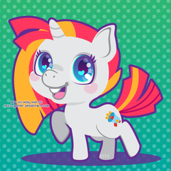 Size: 500x500 | Tagged: safe, artist:miss-glitter, oc, oc only, oc:rowdy rabble, pony, unicorn, solo