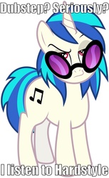 Size: 1750x2856 | Tagged: safe, artist:andy price, artist:masem, dj pon-3, vinyl scratch, pony, unicorn, g4, cutie mark, female, glasses, hooves, horn, image macro, mare, simple background, solo, sunglasses, text, vector, vinyl's glasses, white background