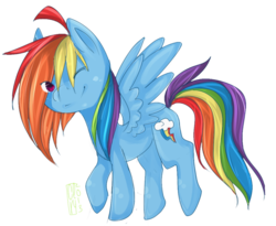 Size: 986x810 | Tagged: safe, artist:cerynitian, rainbow dash, g4, female, solo, wink