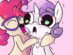 Size: 1280x960 | Tagged: safe, sweetie belle, twist, pony, tumblr:preguntascootaloo, g4, drool, duo, female, filly, foal, licking