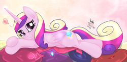 Size: 1850x900 | Tagged: safe, artist:joakaha, princess cadance, alicorn, pony, g4, female, heart, mare, solo