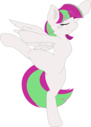 Size: 5778x8001 | Tagged: safe, artist:bork88, artist:joey darkmeat, blossomforth, pony, g4, absurd resolution, active stretch, ballet, bipedal, colored, female, flexible, simple background, solo, standing, standing on one leg, transparent background, vector