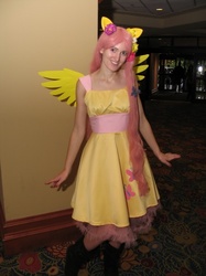 Size: 487x650 | Tagged: safe, fluttershy, human, g4, anime usa, cosplay, irl, irl human, photo, solo