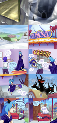 Size: 2100x4500 | Tagged: safe, artist:7nights, cerberus (character), princess luna, rarity, cerberus, human, ask human luna, g4, ask, clothes, comic, couch, drama queen, dress, humanized, marshmelodrama, multiple heads, ponyville, s1 luna, tartarus, three heads, tumblr