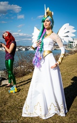 Size: 561x900 | Tagged: safe, artist:littlekiddens, princess celestia, human, g4, cosplay, irl, irl human, katsucon, photo, solo