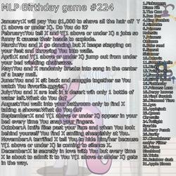 Size: 1660x1660 | Tagged: safe, applejack, derpy hooves, dinky hooves, fluttershy, king sombra, pinkie pie, queen chrysalis, rainbow dash, rarity, sunset shimmer, sweetie belle, trixie, twilight sparkle, pegasus, pony, g4, birthday game, exploitable meme, female, mare, pinkamena diane pie