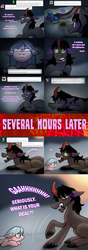 Size: 1400x3964 | Tagged: safe, artist:wiggles, king sombra, oc, oc:drizzle, oc:sea breeze, ask king sombra, g4, ask, comic, stare, tumblr
