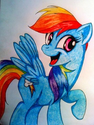 Size: 1353x1802 | Tagged: safe, artist:tomek2289, rainbow dash, g4, female, solo, traditional art