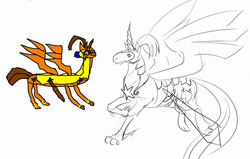 Size: 899x573 | Tagged: safe, oc, oc only, pegasus, pony, unicorn, armor, ms paint