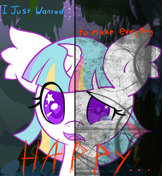 Size: 978x1064 | Tagged: safe, artist:starlightlore, oc, oc only, oc:lorelei, two sided posters, crying, sad