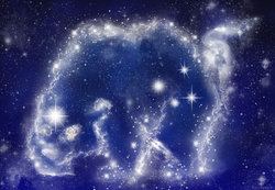 Size: 1024x709 | Tagged: safe, artist:rainspeak, bear, ursa, ursa minor, 2013, night, sky, stars, the cosmos