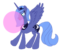 Size: 951x839 | Tagged: safe, artist:zekrombubblegum, princess luna, g4, bubblegum, female, s1 luna, simple background, solo