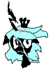 Size: 363x548 | Tagged: safe, artist:prot, queen chrysalis, g4, cute, fangs, female, looking at you, pixel art, portrait, smiling, solo, sprite