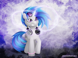 Size: 4000x3000 | Tagged: safe, artist:shaadorian, dj pon-3, vinyl scratch, g4, female, headset, solo