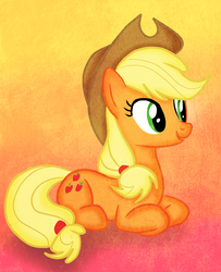 Size: 3087x3797 | Tagged: safe, artist:inkieblot, applejack, g4, female, prone, solo