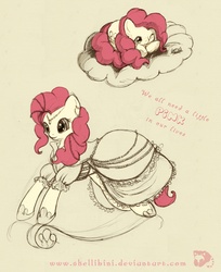 Size: 2470x3026 | Tagged: safe, artist:jessicakingstone, pinkie pie, g4, clothes, dress, female, solo, traditional art