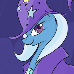 Size: 900x900 | Tagged: artist needed, safe, trixie, pony, unicorn, g4, female, mare, smiling, solo