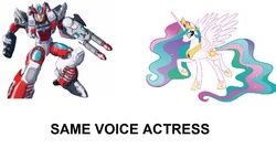 Size: 1256x675 | Tagged: safe, princess celestia, g4, exploitable meme, meme, nicole oliver, nitro convoy, override, same voice actor, transformers, transformers cybertron