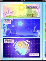 Size: 720x960 | Tagged: safe, idw, official comic, princess celestia, princess luna, friendship is magic, g4, my little pony: friendship is magic, my little pony: the magic begins, official, spoiler:comic, idw advertisement, preview