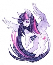 Size: 516x630 | Tagged: safe, artist:savannahhorrocks, twilight sparkle, alicorn, pony, g4, female, mare, solo, traditional art, twilight sparkle (alicorn)