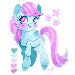 Size: 507x507 | Tagged: safe, artist:krisgoat, oc, oc only, blushing, paper, unshorn fetlocks, wingding eyes