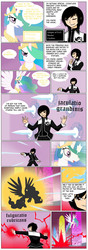 Size: 1400x3992 | Tagged: safe, artist:crydius, princess celestia, oc, human, g4, comic, fight, non-mlp oc