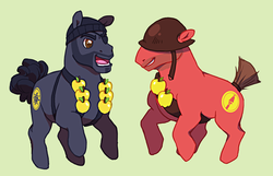 Size: 775x500 | Tagged: safe, artist:steammonster, demoman, demoman (tf2), ponified, soldier, soldier (tf2), team fortress 2