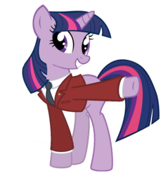 Size: 1024x1072 | Tagged: dead source, safe, artist:holsternicholson, twilight sparkle, g4, ace attorney, clothes, crossover, female, grin, necktie, phoenix wright, pointing, simple background, smiling, solo, suit, transparent background, vector