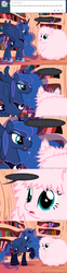 Size: 650x2625 | Tagged: safe, artist:mixermike622, princess luna, oc, oc:fluffle puff, tumblr:ask fluffle puff, g4, ask, clothes, socks, striped socks, tumblr