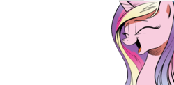 Size: 1040x508 | Tagged: safe, artist:andy price, princess cadance, alicorn, pony, g4, cadance laughs at your misery, exploitable, exploitable meme, eyes closed, female, laughing, meme, open mouth, simple background, smiling, solo, template, transparent background