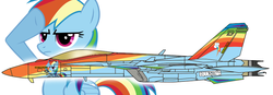 Size: 860x300 | Tagged: safe, artist:ruhisu, rainbow dash, airplane dash, concept, f/a-18 hornet, jet, jet fighter, plane, rainbow dash salutes, salute