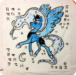 Size: 1152x1146 | Tagged: safe, artist:criminalize, princess luna, g4, female, photo, quilt, solo, traditional art