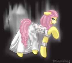Size: 950x841 | Tagged: safe, artist:zombiicrow, fluttershy, g4, alice in wonderland, crossover, female, solo, white queen