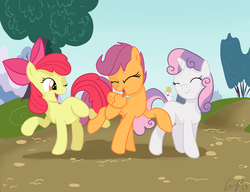 Size: 6500x5000 | Tagged: safe, artist:matimus91, apple bloom, scootaloo, sweetie belle, g4, absurd resolution, cutie mark crusaders, show accurate