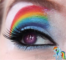 Size: 549x504 | Tagged: safe, artist:jangsara, rainbow dash, human, g4, irl, irl human, makeup, photo