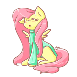 Size: 1280x1280 | Tagged: safe, artist:fatcakes, fluttershy, pegasus, pony, g4, clothes, female, simple background, solo, sweater, sweatershy, transparent background